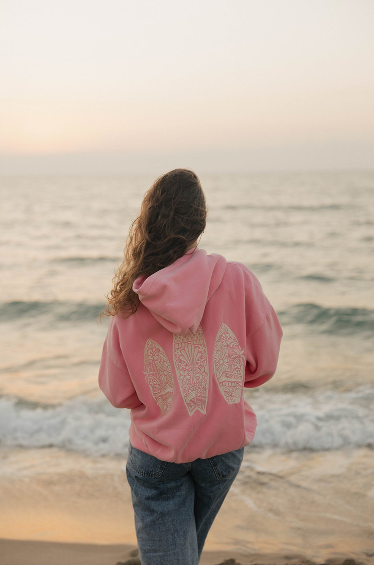 Sunny Surf Hoodie- Vintage Bubblegum