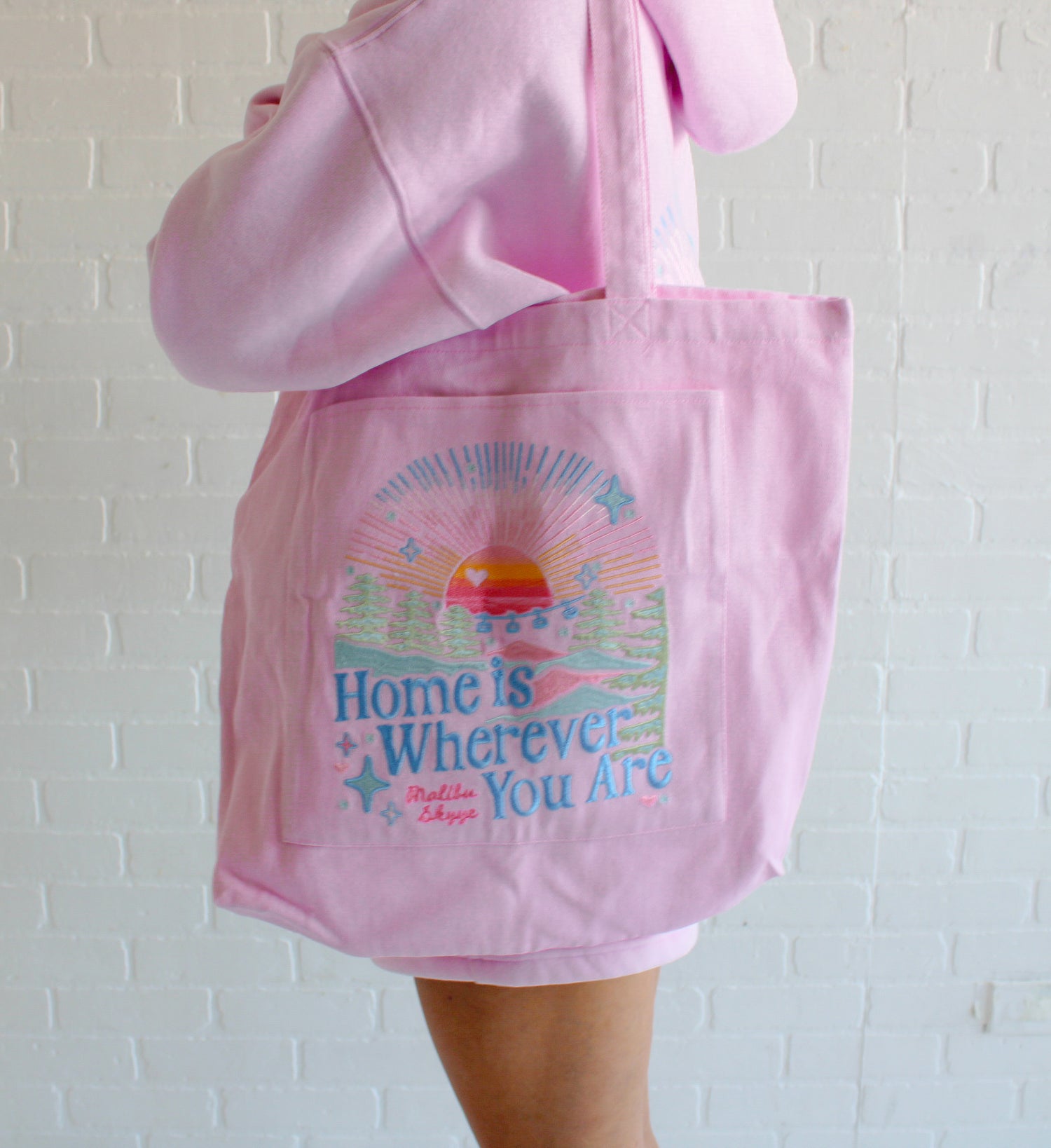 Home is Wherever You Are Tote - Peony Pink