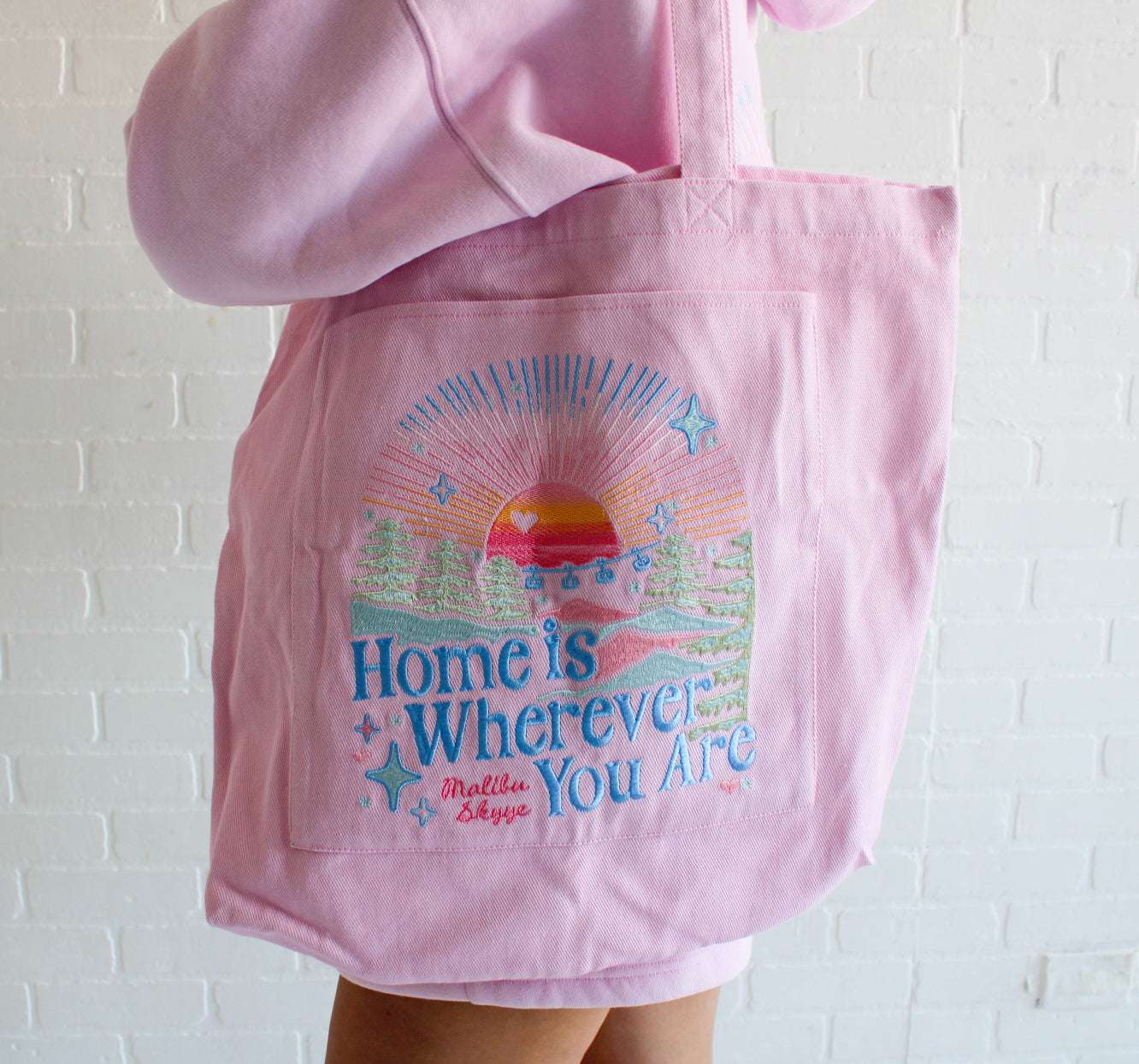 Home is Wherever You Are Tote - Peony Pink