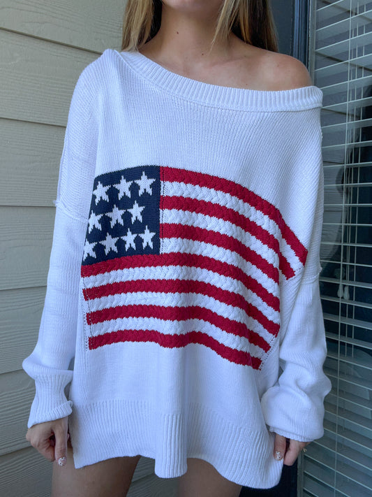 USA sweater - White