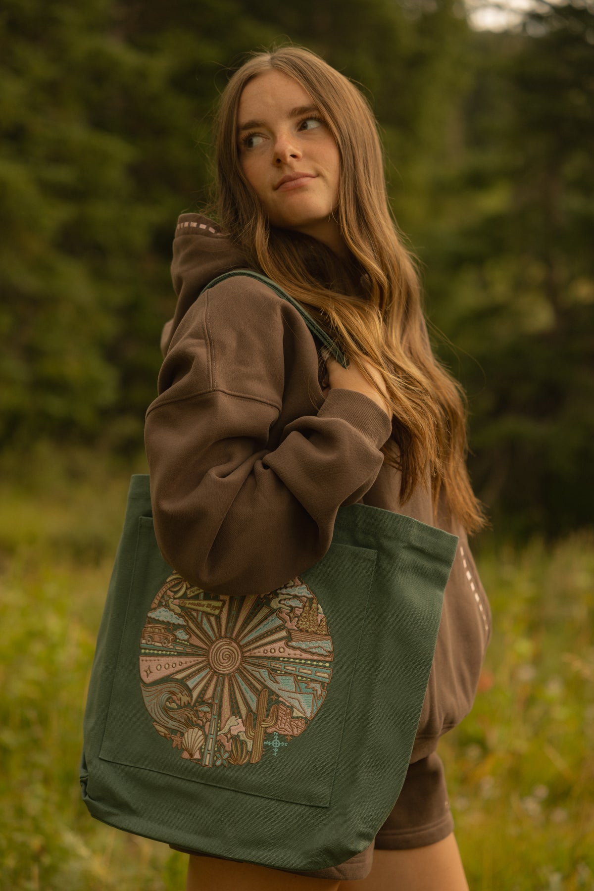 Around the Sun Tote Bag - Evergreen
