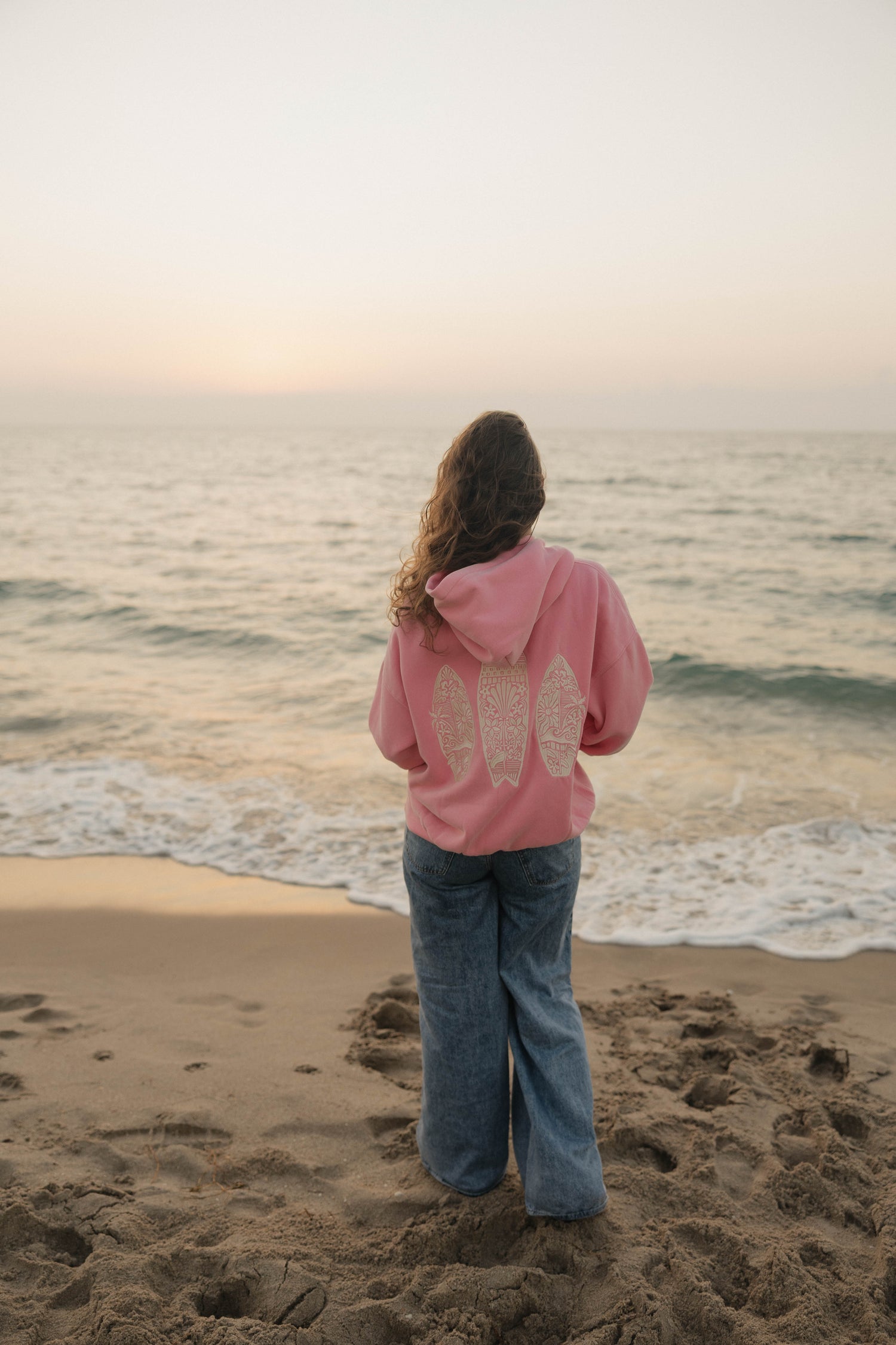 Sunny Surf Hoodie- Vintage Bubblegum