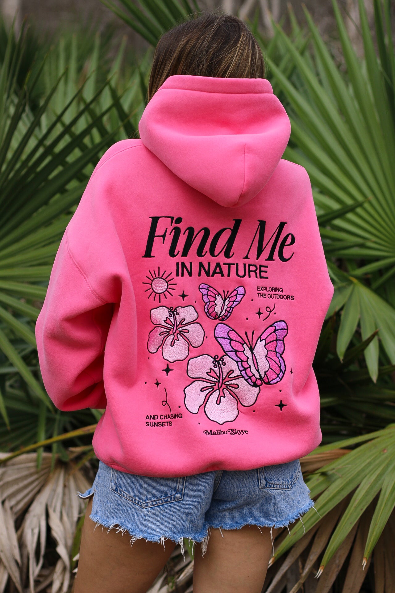 Find Me in Nature Hoodie - Fuchsia – Malibu Skyye