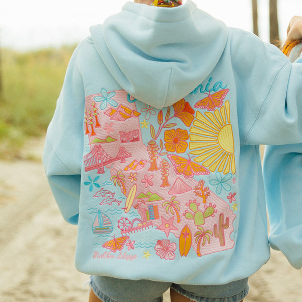 "Meet me in California" Hoodie - Blue
